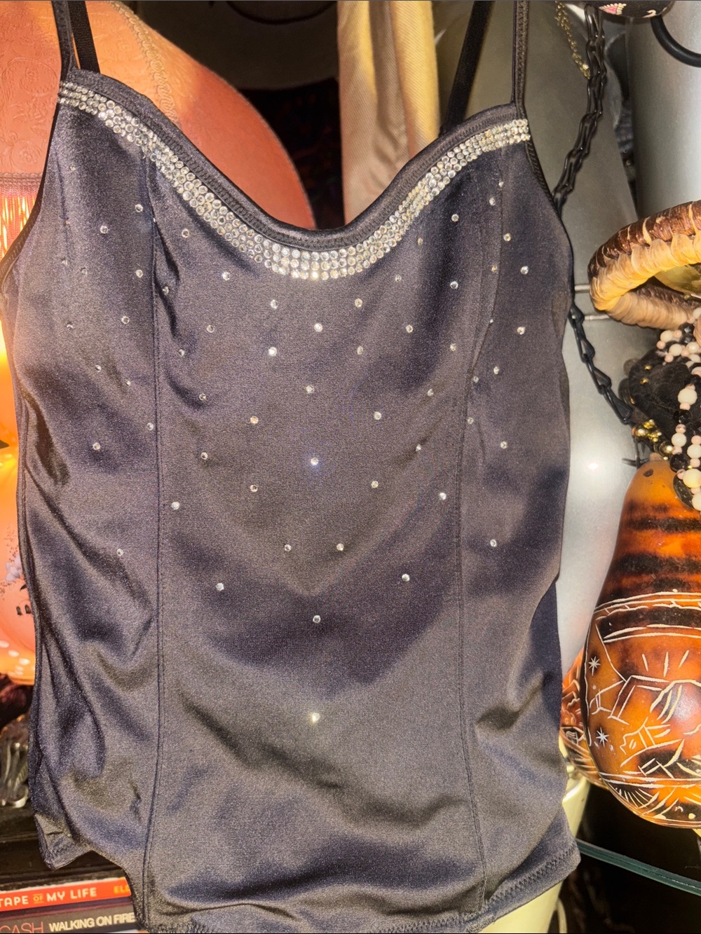 Victoria secrets Black Rhinestone-Trim Satin Corset top - Picture 1 of 6